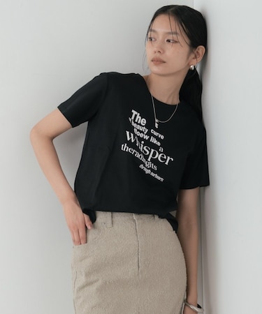 メッセージプリントクルーネックTシャツ