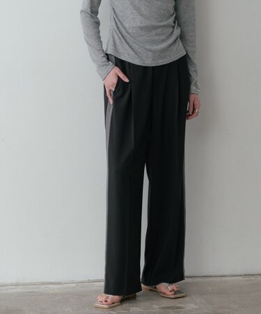 Comfy SET UP|イージーサイドラインワイドパンツ【セットアップ対応/通勤/カセット服/接触冷感/UVカット】