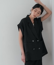ワッシャーシアー半袖ダブルジャケット