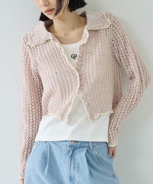【一部店舗限定】ネップメッシュカーディガン