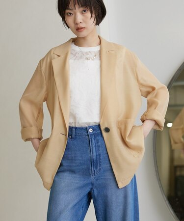 【接触冷感/通気性】シアーシャツジャケット