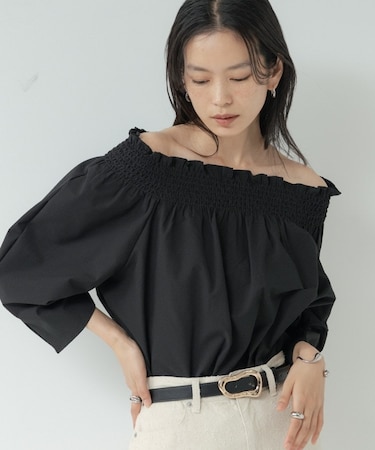 サッカーオフショルブラウス【再入荷／2WAY】