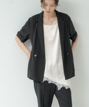 Comfy SET UP｜ハーフスリーブジャケット【セットアップ対応／通勤／接触冷感／UVカット】