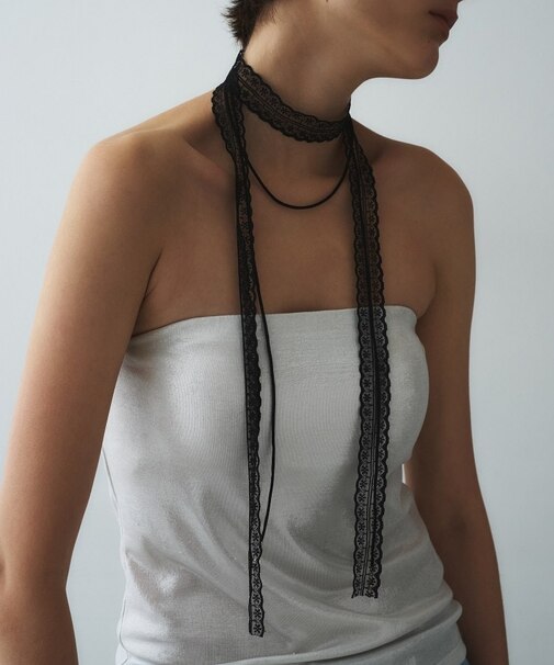 レース2連ロングチョーカー