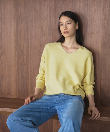 Everyday Color Vネックラメガーターニット 9色展開 WEB限定カラーあり