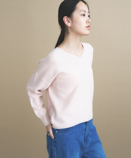 Everyday Color Vネックラメガーターニット 9色展開 WEB限定カラーあり