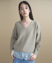 Everyday Color Vネックラメガーターニット 9色展開 WEB限定カラーあり