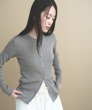 【WEB限定カラーあり】Relaxy Rich シルクカシミヤ混 リブニットカーディガン　9色展開