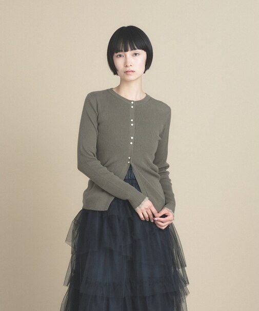 【WEB限定カラーあり】Relaxy Rich シルクカシミヤ混 リブニットカーディガン 9色展開
