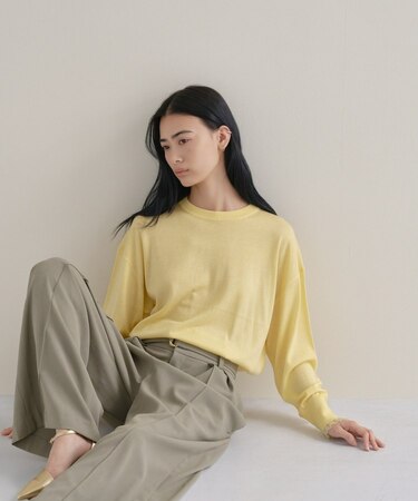 【WEB限定カラーあり】Relaxy Rich シルクカシミヤ混 クルーニット