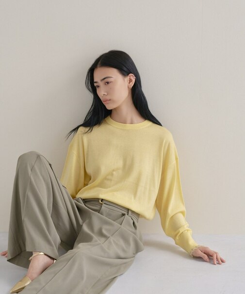 【WEB限定カラーあり】Relaxy Rich シルクカシミヤ混 クルーニット