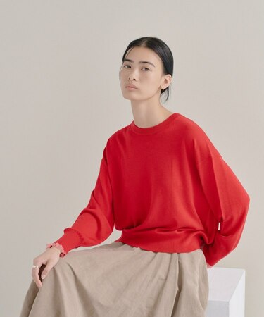 【WEB限定カラーあり】Relaxy Rich シルクカシミヤ混 クルーニット