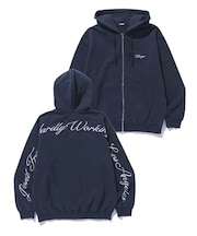 CURSIVE ZIP UP HOODED SWEATSHIRT