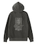 PIGMENT DYED FACE AND LOGO SQUARE PATCH ZIP UP SWEAT HOODIE