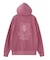 PIGMENT DYED FACE AND LOGO SQUARE PATCH ZIP UP SWEAT HOODIE
