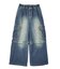 FADED 2WAY WIDE LEG DENIM CARGO PANTS