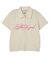 SCRIPT LOGO SHIRRED S/S ZIP UP TOP