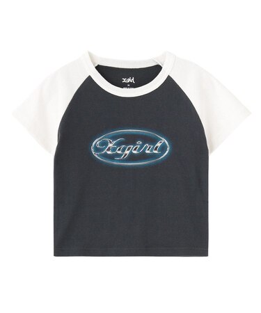 GLOW METAL OVAL LOGO RAGLAN S/S BABY TEE