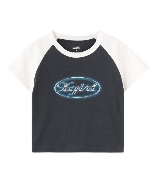 GLOW METAL OVAL LOGO RAGLAN S/S BABY TEE