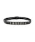 METAL LOGO STUDDED FAUX LEATHER BELT