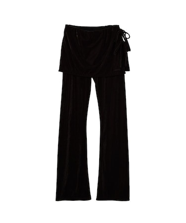 LAYERED STYLE VELOUR PANTS