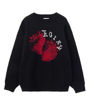 STRAWBERRY AND LOGO JACQUARD KNIT TOP