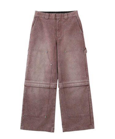 FADED 2WAY WIDE LEG WORK PANTS