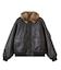 DETACHABLE FAUX FUR COLLAR PATCHED LOGO JACKET