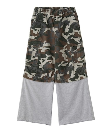 JERSEY MIX 2WAY WIDE LEG CARGO PANTS