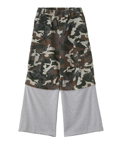 JERSEY MIX 2WAY WIDE LEG CARGO PANTS