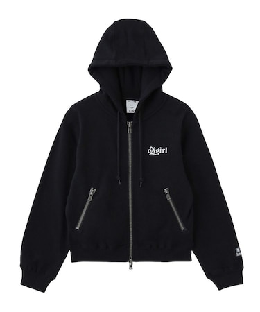 BACK LACE UP ZIP UP SWEAT HOODIE