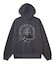 PIGMENT DYED FACE PATCH AND LOGO ZIP UP SWEAT HOODIE