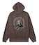 PIGMENT DYED FACE PATCH AND LOGO ZIP UP SWEAT HOODIE