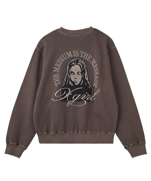 PIGMENT DYED FACE PATCH AND LOGO CREWNECK SWEATSHIRT