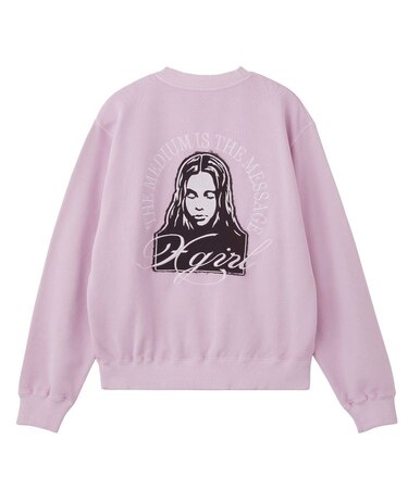 PIGMENT DYED FACE PATCH AND LOGO CREWNECK SWEATSHIRT