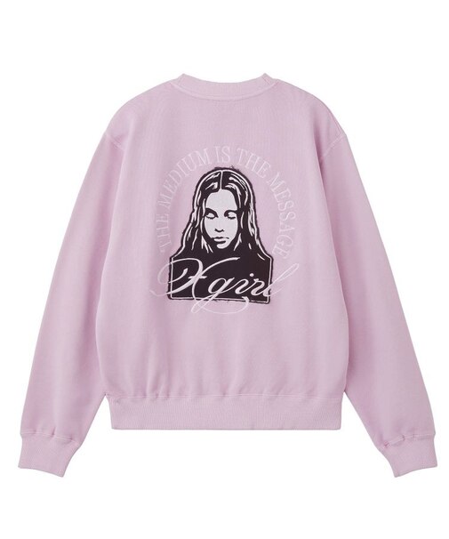 PIGMENT DYED FACE PATCH AND LOGO CREWNECK SWEATSHIRT