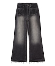 HEART POCKET FLARE DENIM PANTS