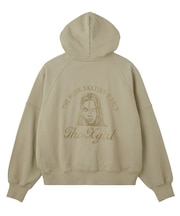 ARCH LOGO AND FACE HOODED SWEAT JACKET