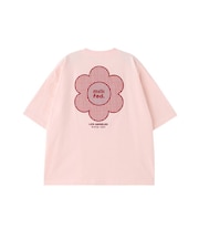 CUT OUT LOGO GINGHAM FLOWER WIDE S/S TEE