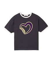 HEART LOGO FLOCK PRINT RINGER TEE