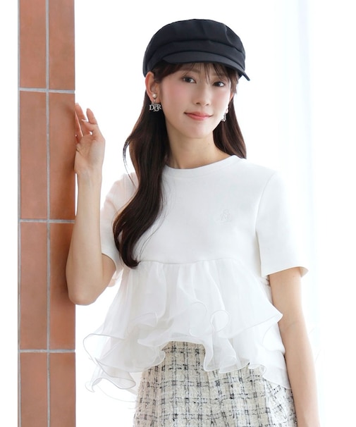 【WEB限定カラーあり】ボリュームペプラムドッキングカットプルオーバー