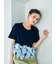 【USAGI ONLINE/ZOZOTOWN限定】リボンドッキングTシャツ