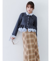ロービングチェックミドルスカート
