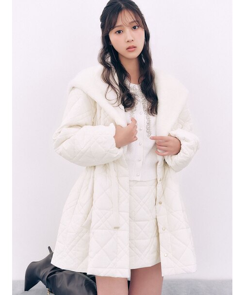 【WARM】キルティングレディモッズコート
