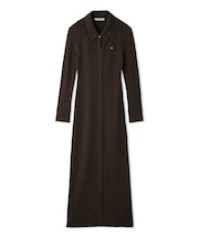 コットンモダールポロロングワンピース