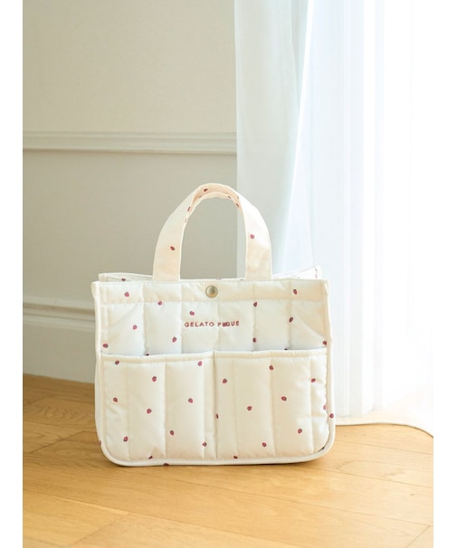 【CAT&DOG】【販路限定商品】ストロベリーキルティングお散歩バッグM