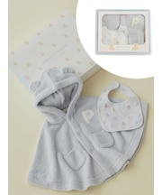 【ラッピング済み】【BABY】ベアポンチョ&スタイ2点セット ギフトBOX