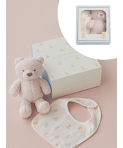 【ラッピング済み】【BABY】ベアぬいぐるみ&スタイ2点セット ギフトBOX