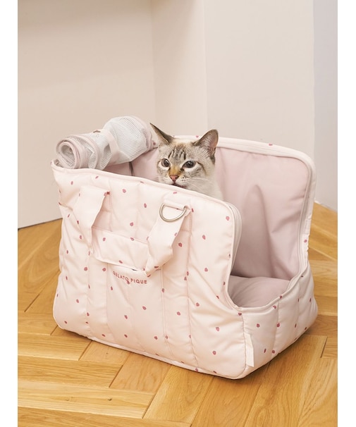 【CAT&DOG】ストロベリー柄ミニサイズキャリーバッグ