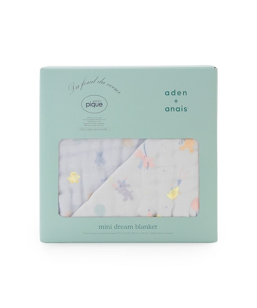 【ONLINE限定】【aden + anais】【BABY】リバーシブルブランケット/ミニ/アニバーサリー・ぬいぐるみ BOX付き